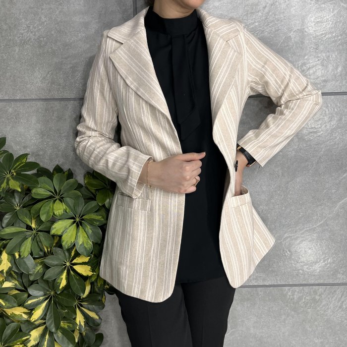 مانتو لینن راه راه کد 304003 - Image 6