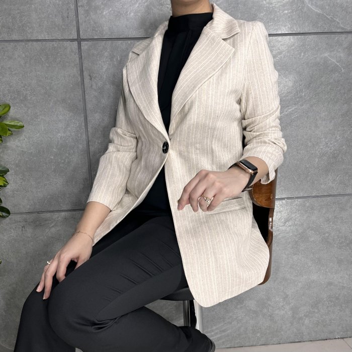 مانتو لینن راه راه کد 304003 - Image 3