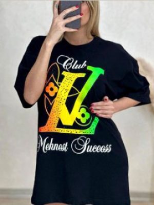 تیشرت زنانه لانگ لیون مهسا (طرح Lv) کد 502074