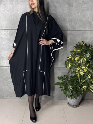 مانتو جلو باز کرسپو نوار مغزی دوزی شده