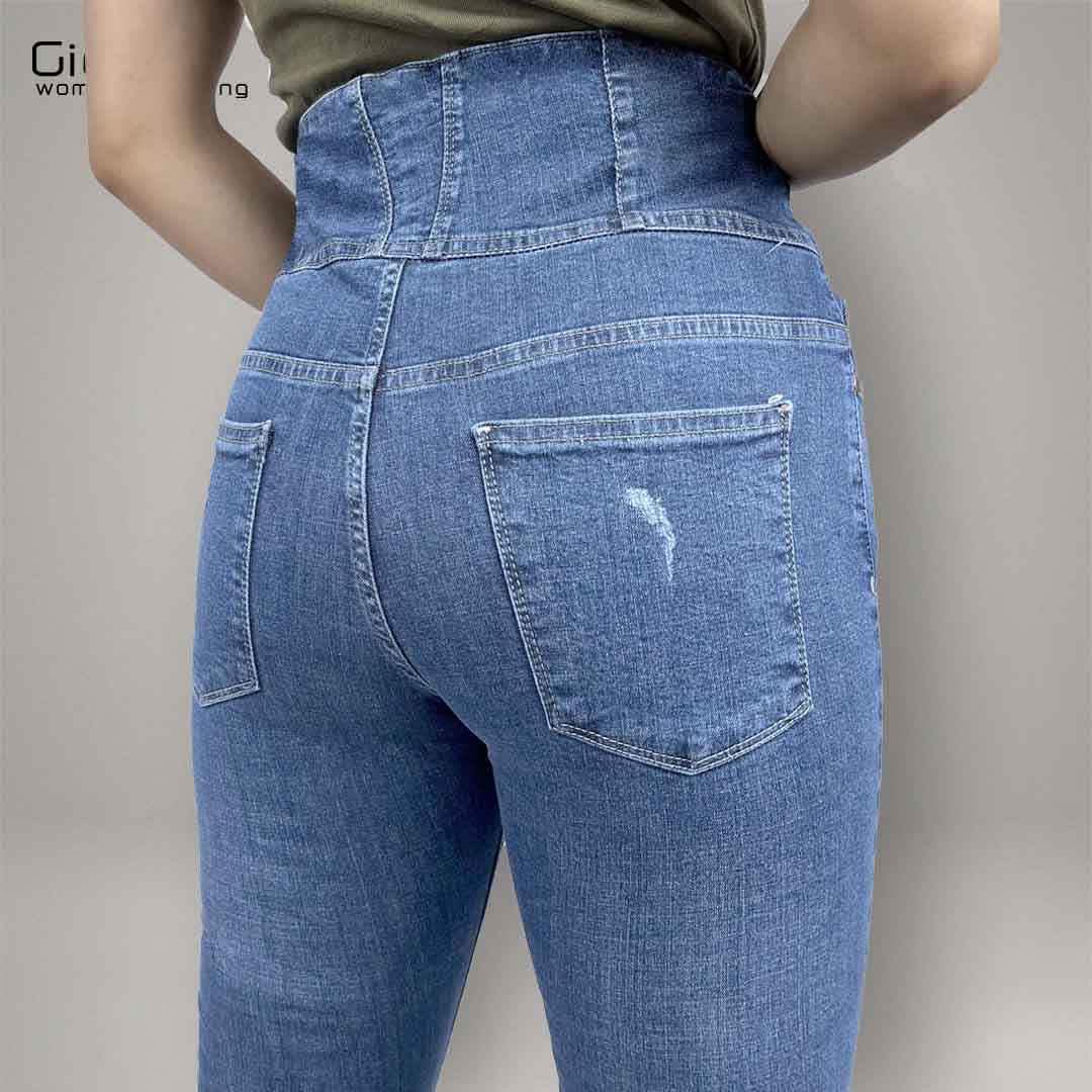 شلوار جین جذب گندار آبی روشن - Image 4