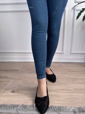 شلوار جین جذب گن‌دار آبی وسط کد 4139