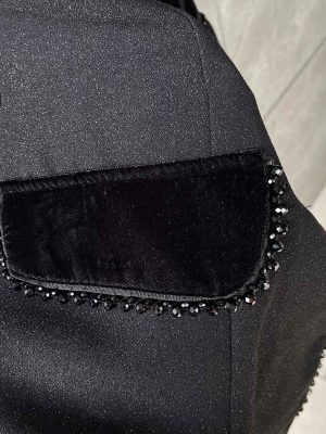 کت مجلسی مشکی نوار کرستال