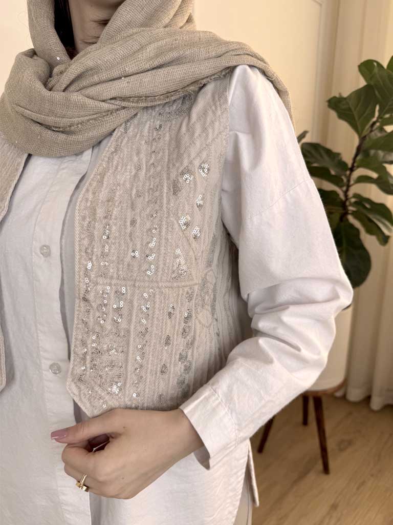 وست جلیقه جین گلدوزی - Image 5