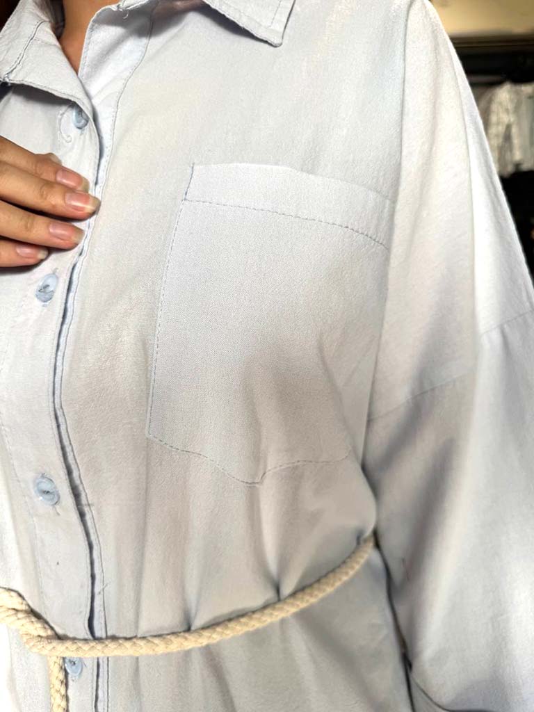 مانتو بلند دو جیب آستین پاکتی - Image 4