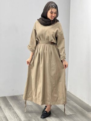 کفتان لینن زنانه بغل‌کمربندی کد 1138