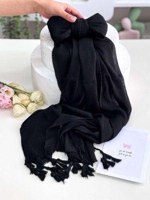 شال تیغ‌ماهی با ریشه گره‌دار مشکی