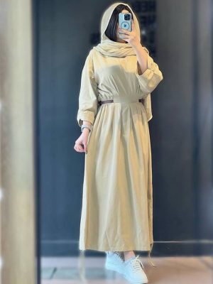 کفتان لینن زنانه بغل‌کمربندی