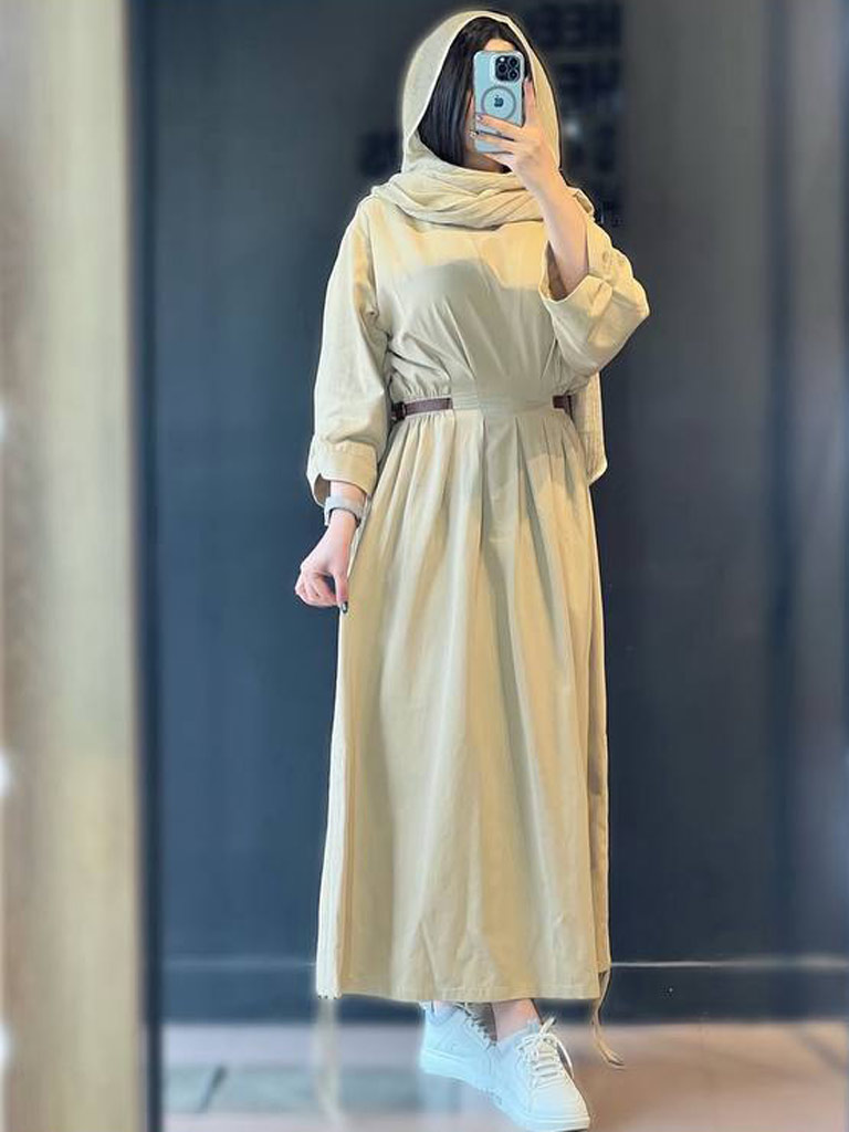 کفتان لینن زنانه بغل‌کمربندی