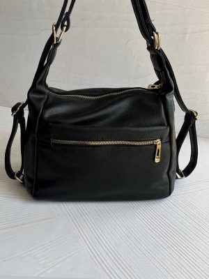 کیف دوشی زنانه مشکی ساده مدل مینیمال کد 2114