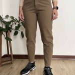 شلوار مام سایز بزرگ کرم کجراه