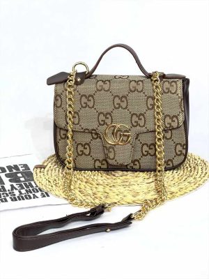 کیف دستی و دوشی طرح برند GG با زنجیر فلزی کد 2119