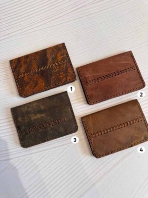 کیف چرمی دست‌دوز ساده کارت و پول کد 6102