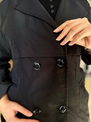 بارونی یقه شکاری کتان کد 1187
