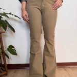 شلوار بوتکات کتان نسکافه‌ای