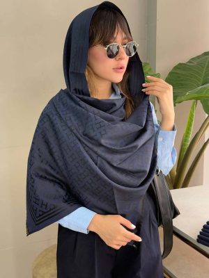 شال سرمه‌ای کشمیر وارداتی