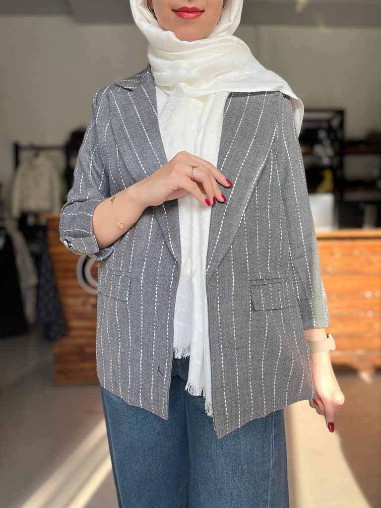 کت کوکدوزی راهراه زنانه