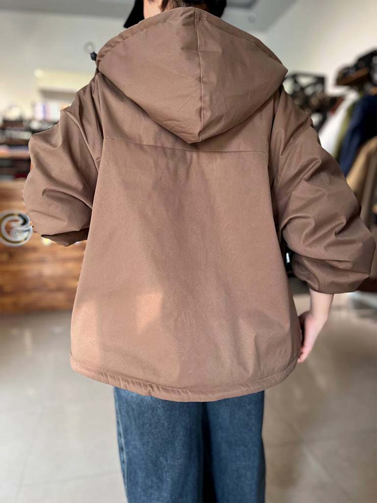 کاپشن بارانی کراپی کتان داخل خز کد 1262 - Image 10