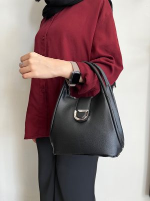 کیف دستی زنانه مشکی مدل هلالی بوهو