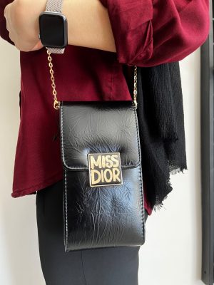 کیف دوشی مشکی چرمی ترند Miss Dior
