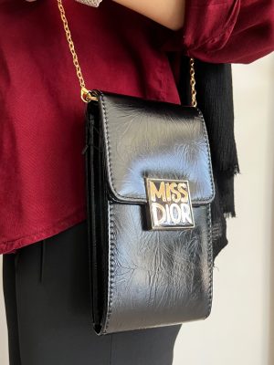 کیف دوشی مشکی چرمی ترند Miss Dior