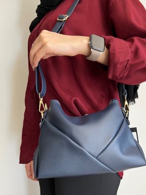 کیف دوشی نرم و سبک سورمه ای اسپرت دخترانه
