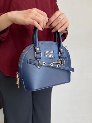 کیف زنانه هلالی سورمه ای MIU MIU دوشی و دستی