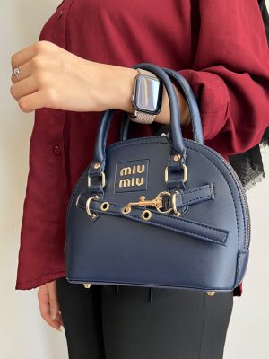 کیف زنانه هلالی سورمه ای MIU MIU