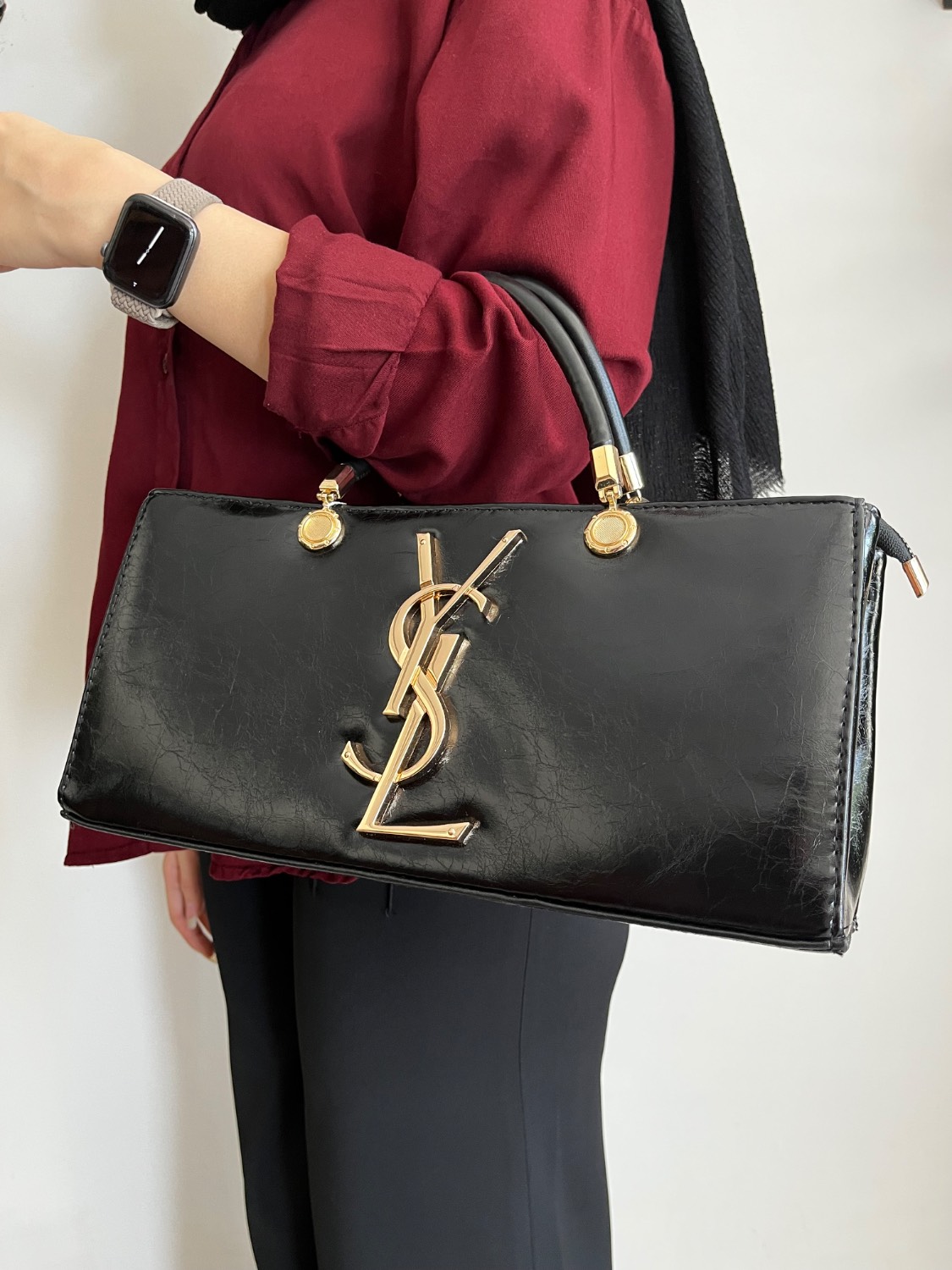 کیف زنانه قایقی مجلسی YSL